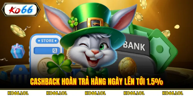 Cashback hoàn trả hàng ngày lên tới 1.5%