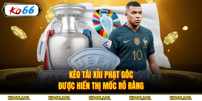 Kèo tài xỉu phạt góc được hiển thị mốc rõ ràng